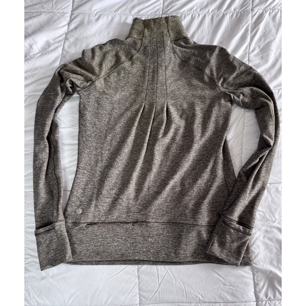 Lululemon Rush Hour Womens 8 Half Zip Pullover Heathered Military Green EUC - Picture 13 of 15